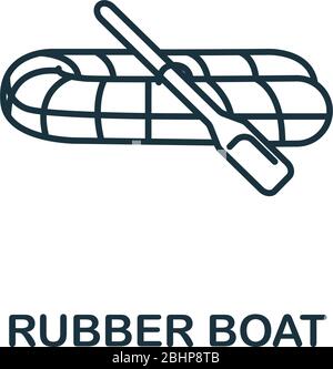 Rubber Boat icon. Simple line element Rubber Boat symbol for templates, web design and infographics Stock Vector