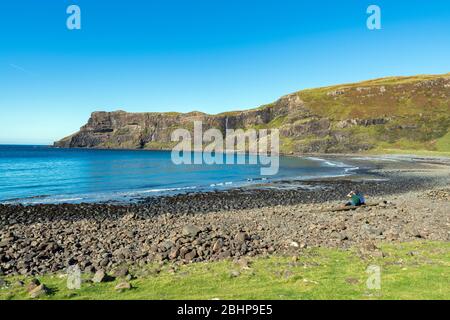 Talisker Bay on the Isle of Skye in Scotland Stock Photo