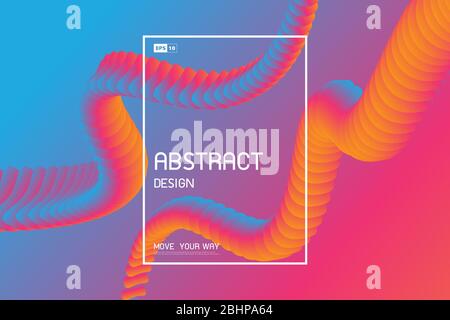 Abstract gradient color of futuristic design fluid artwork wavy background. Use for ad, poster, template, print, cover design. illustration vector eps Stock Vector