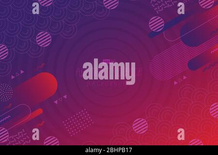 Abstract gradient purple and red science fluid design with geometric shape pattern background. Use for ad, poster, artwork, template design, print. il Stock Vector