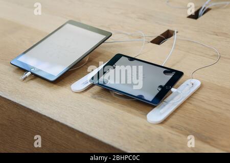 Turkey, Istanbul, December 17, 2019: sale New tablet APPLE iPad in the official Apple store Stock Photo