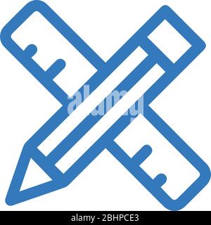 Beautiful, meticulously designed Education, pencil, scale, stationary icon. Well organized and fully editable Vector icon for vector stock and many ot Stock Vector