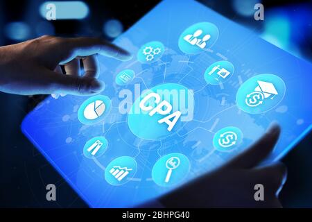 CPA Certified Public Accountant Audit Business concept on virtual screen Stock Photo