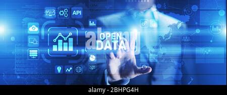Open data database integration api internet technology concept Stock Photo