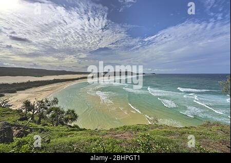 Beach on Frazer Island during the day Stock Photo