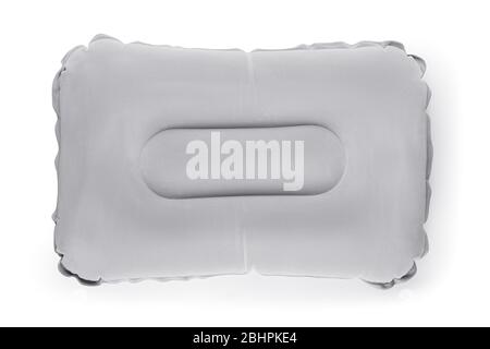 Gray air pillow. Isolated on white, clipping path included Stock Photo