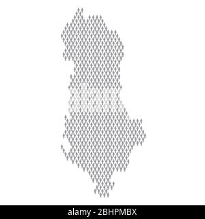 Albania population infographic. Map made from stick figure people Stock Vector