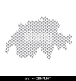 Switzerland population infographic. Map made from stick figure people Stock Vector