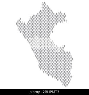 Peru population infographic. Map made from stick figure people Stock Vector