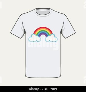 T-shirt Rainbow Hope. Summer 2020 Stock Vector