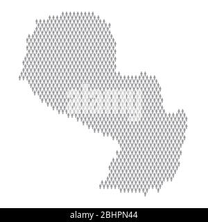 Paraguay population infographic. Map made from stick figure people Stock Vector