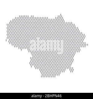 Lithuania population infographic. Map made from stick figure people Stock Vector