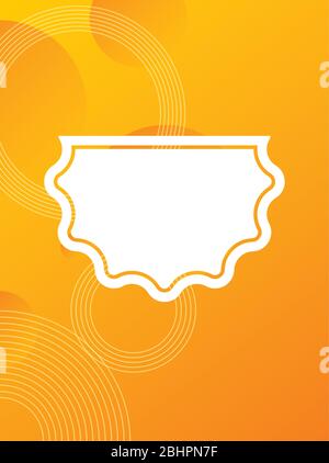 orange vibrant colors background with circle lace Stock Vector