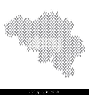 Belgium population infographic. Map made from stick figure people Stock Vector