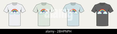 T-shirt Rainbow Hope. Summer 2020 Stock Vector