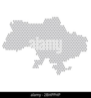 Ukraine population infographic. Map made from stick figure people Stock Vector
