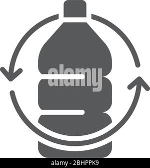 Recycle plastic bottle vector icon symbol isolated on white background Stock Vector