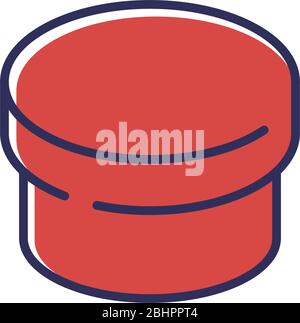 Round box vector icon symbol isolated on white background Stock Vector