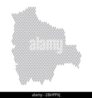 Bolivia population infographic. Map made from stick figure people Stock Vector