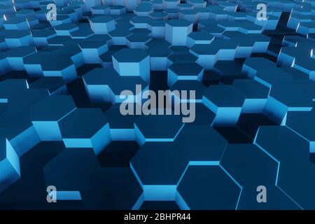 Abstract technological hexagonal background. 3d rendering Stock Photo