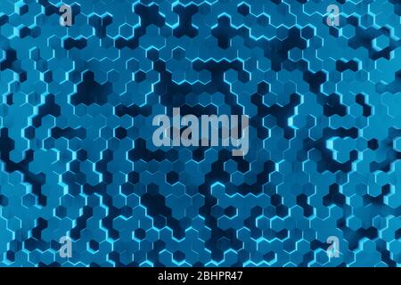 Abstract technological hexagonal background. 3d rendering Stock Photo