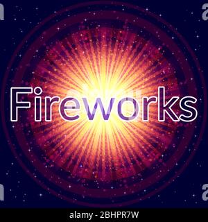 Firework on Black Stock Vector