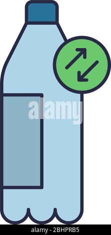 Recycle plastic bottle vector icon symbol isolated on white background Stock Vector