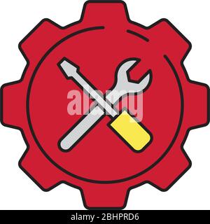 Service Tools vector icon symbol maintenance or preference isolated on white background Stock Vector
