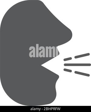 Human cough vector icon symbol sick isolated on white background Stock Vector
