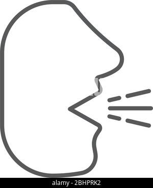 Human cough vector icon symbol sick isolated on white background Stock Vector