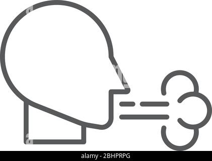 Human cough vector icon symbol sick isolated on white background Stock Vector