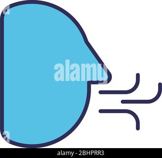 Human cough vector icon symbol sick isolated on white background Stock Vector