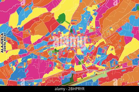 Costa rica map. Colorful detailed vector map of the Central america ...