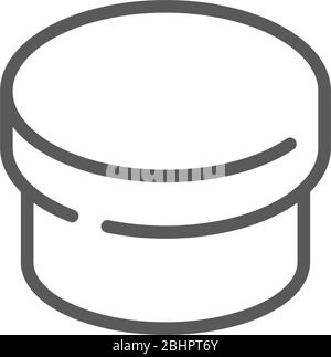 Round box vector icon symbol isolated on white background Stock Vector