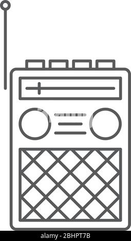 Retro radio vector icon symbol old electronic isolated on white background Stock Vector