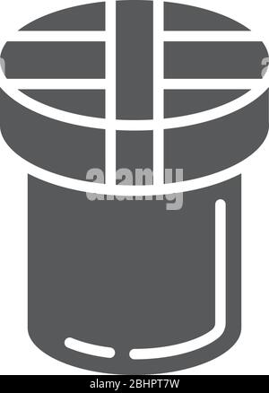 Round box vector icon symbol isolated on white background Stock Vector