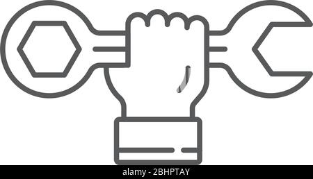 Service Tools vector icon symbol maintenance or preference isolated on white background Stock Vector