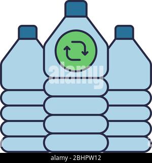 Recycle plastic bottle vector icon symbol isolated on white background Stock Vector