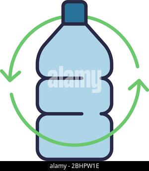 Recycle plastic bottle vector icon symbol isolated on white background Stock Vector