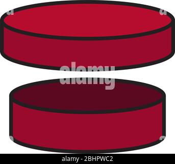 Round box vector icon symbol isolated on white background Stock Vector