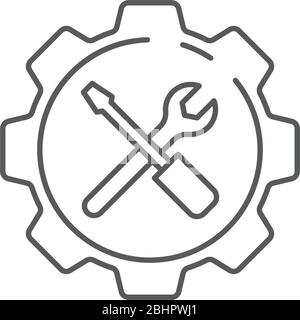 Service Tools vector icon symbol maintenance or preference isolated on white background Stock Vector
