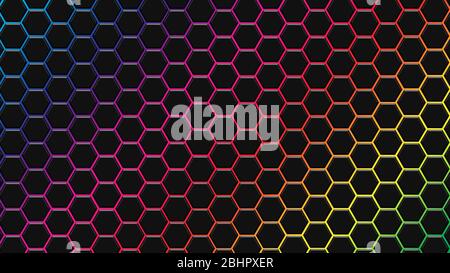 Spectrum colorfull hexagonal texture. Abstract background for design. Stock Photo