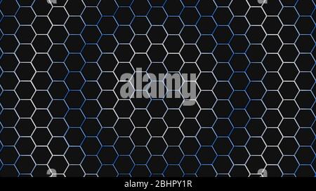 Blue and white hexagonal texture. Abstract background for design. Stock Photo