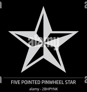 Five pointed pinwheel star icon Stock Vector