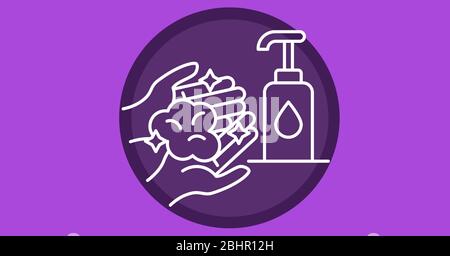 Illustration of hand washing. Precautions cleanliness hygiene for coronavirus  pandemic Stock Photo