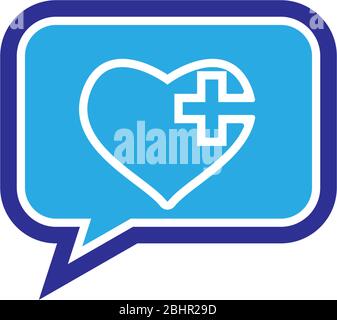 Bubble chat healthy care logo icon illustration Stock Vector