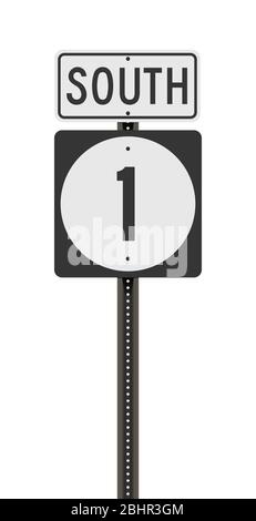 Vector illustration of the Mississippi State Highway road sign on metallic post Stock Vector