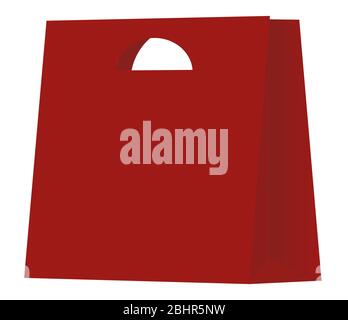 red paper bag isolated on white background Stock Photo