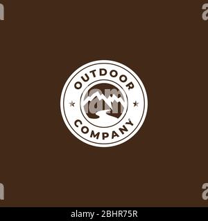 outdoor logo design , simple circle outdoor logo design template Stock Vector