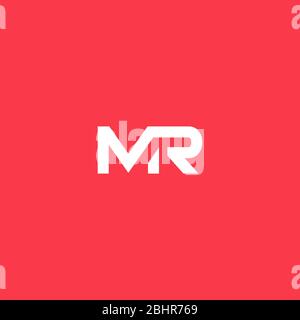 mr logo design . clean and modern mr initials logo . abstract letter mr mark logo Stock Vector
